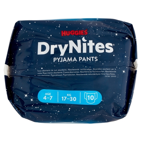 Huggies DryNites Pyjama Pants Age 4-7 17-30 Kg 10 pz